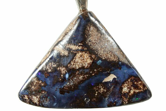 Electric Blue Boulder Opal Pendant #227109